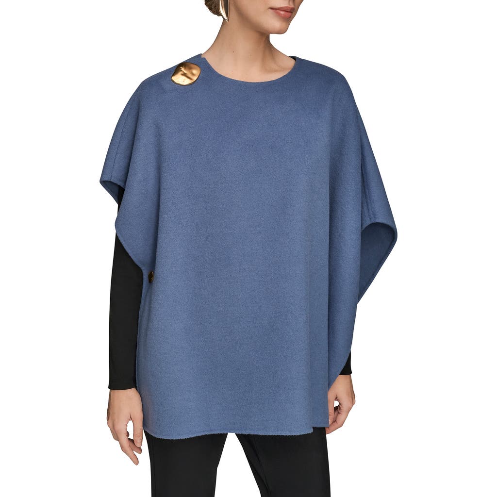 Donna Karan New York Wool Blend Cape In Gray