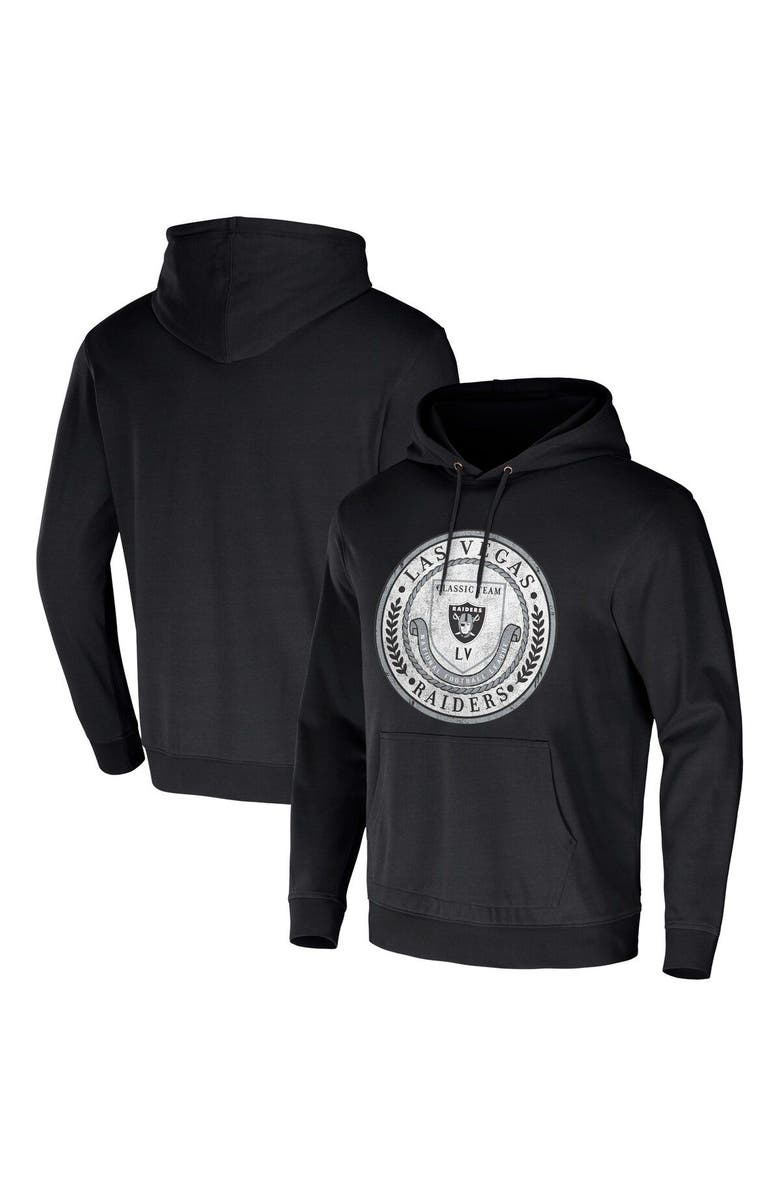 NFL X DARIUS RUCKER Men's NFL x Darius Rucker Collection by Fanatics Black Las Vegas Raiders Washed Pullover Hoodie, Main, color,