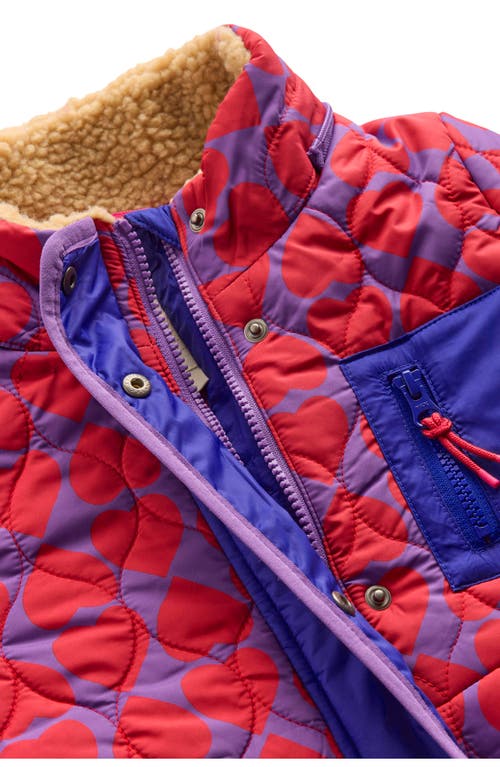 Mini Boden Kids' Cozy Water Repellent Quilted Longline Coat In Green