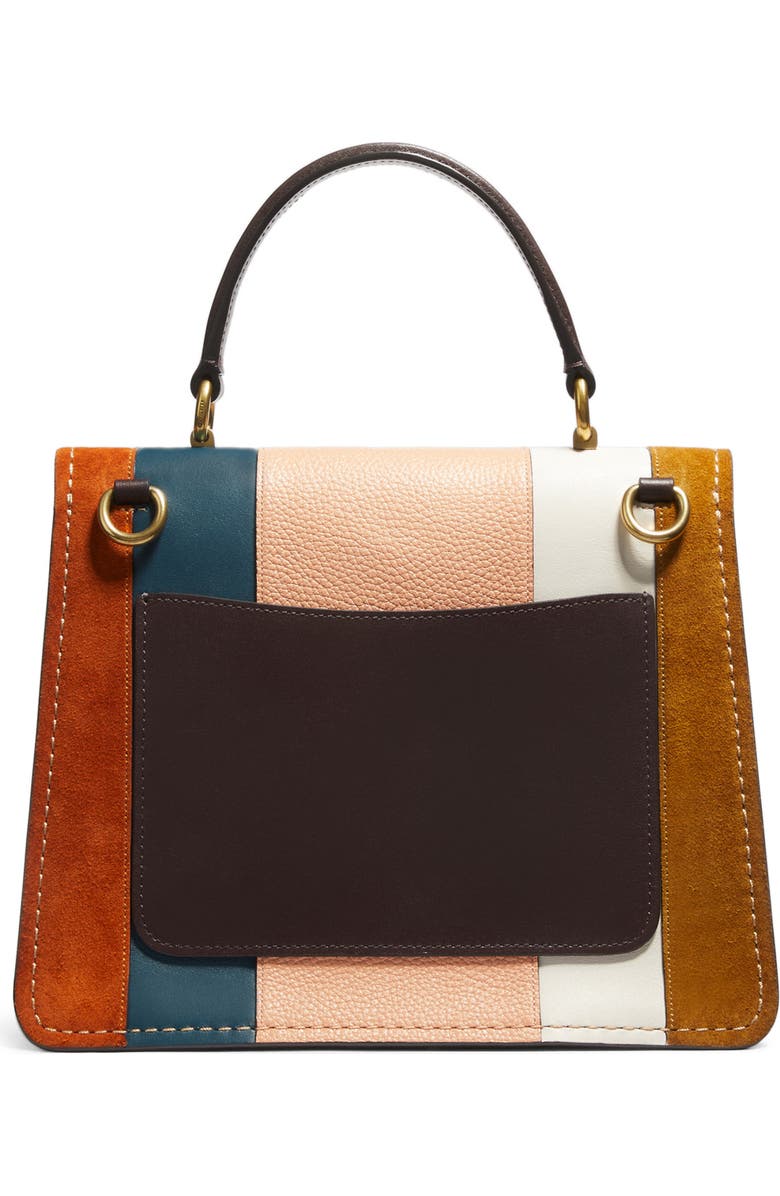 COACH Parker Colorblock Stripe Leather Shoulder Bag, Alternate, color,