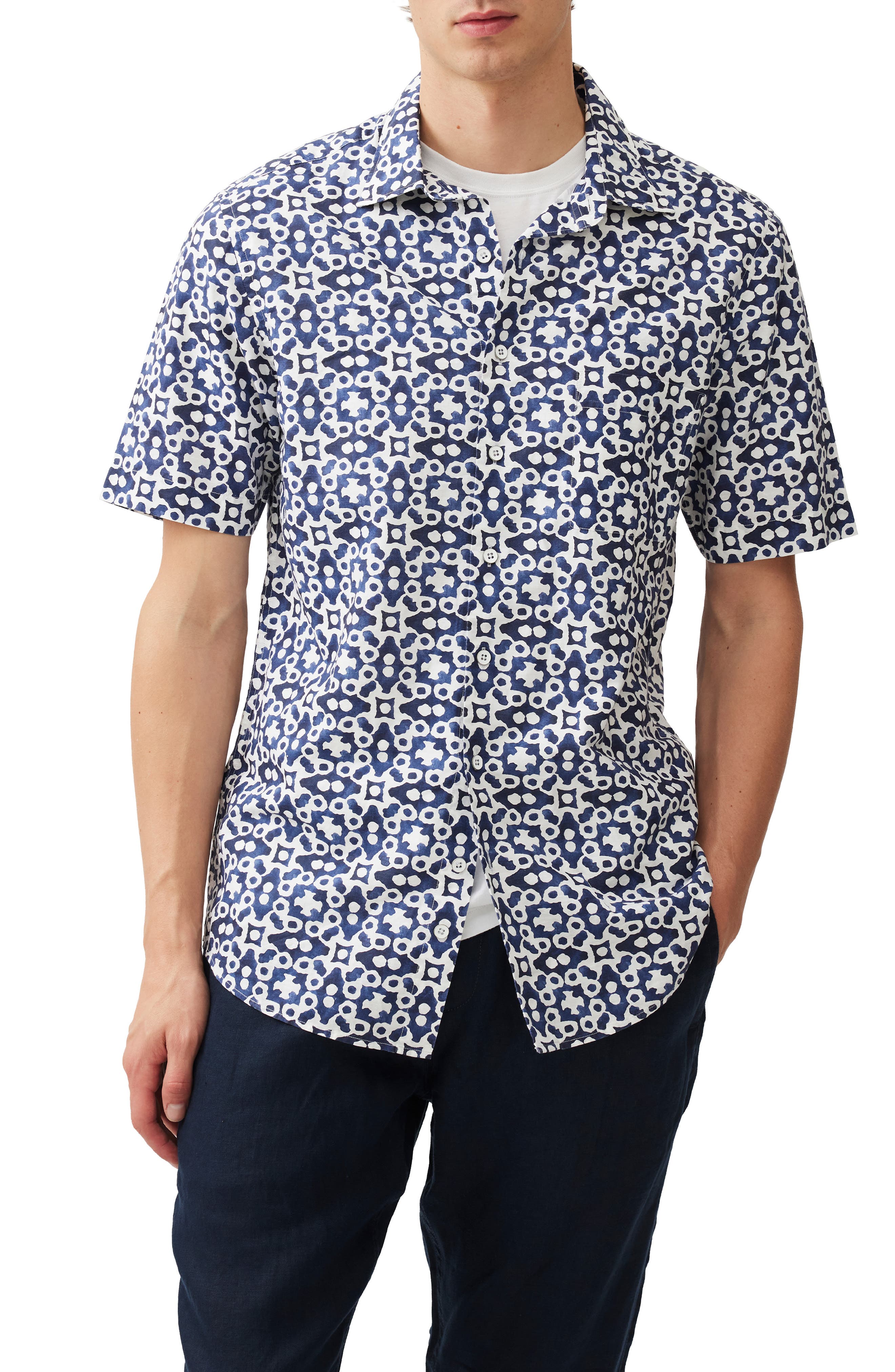 Rodd & Gunn Palliser Bay Linen & Cotton Short Sleeve Button-Up Shirt