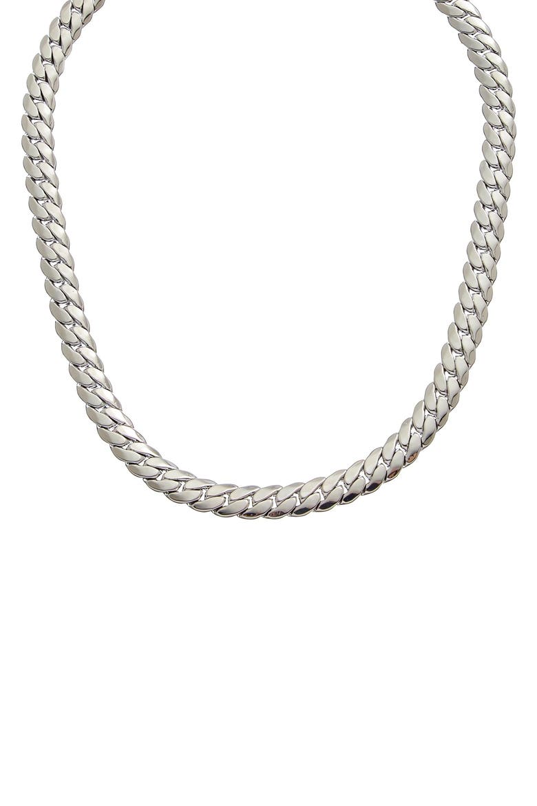 Curb Chain Necklace, Main, color, WHITE