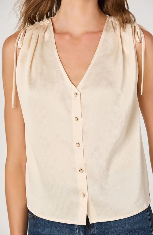 Astr The Label Gathered Tie Shoulder Top In White
