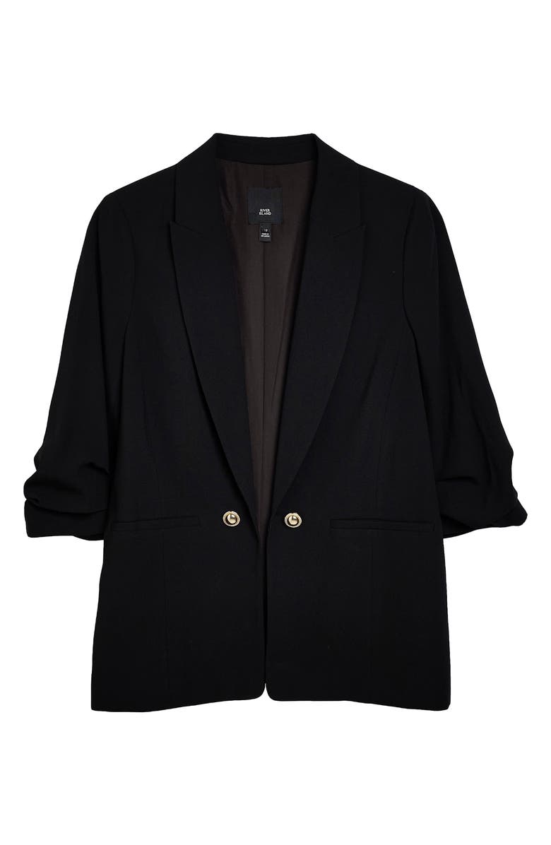 River Island Ruched Sleeve Blazer, Alternate, color,