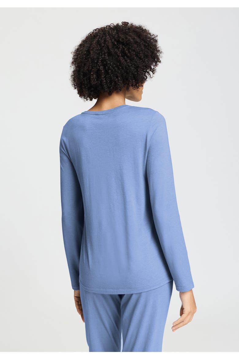 Sleep And Lounge Relaxed Round Neck Top, Alternate, color, Bluebird