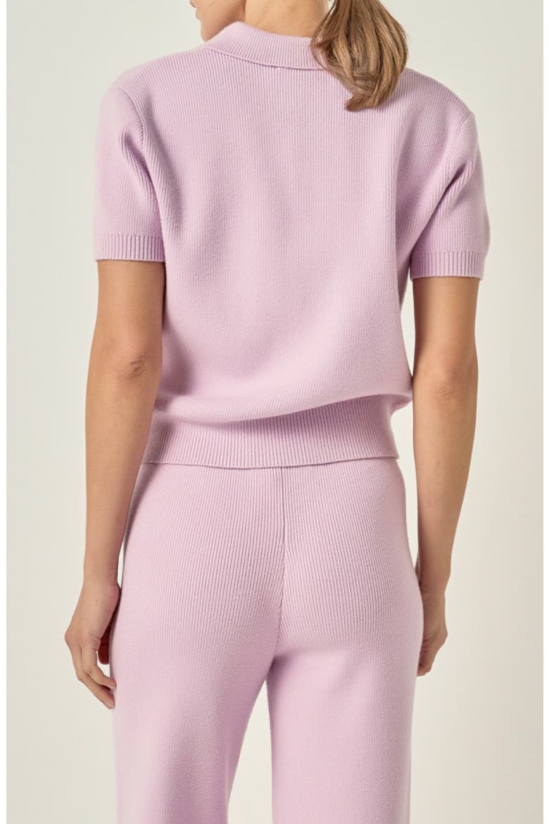 Johnny Collar Knit Top, Alternate, color, LILAC