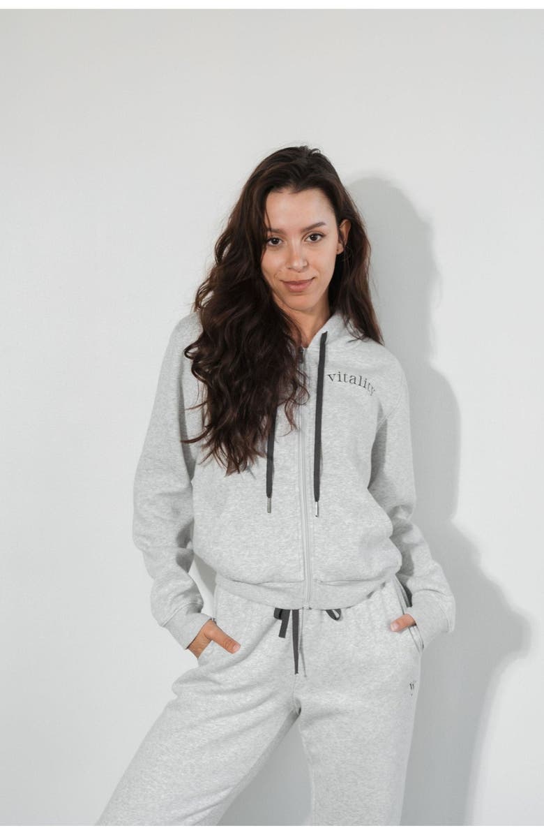 Vitality Cozy Women's Zip, Alternate, color, Stone Marl