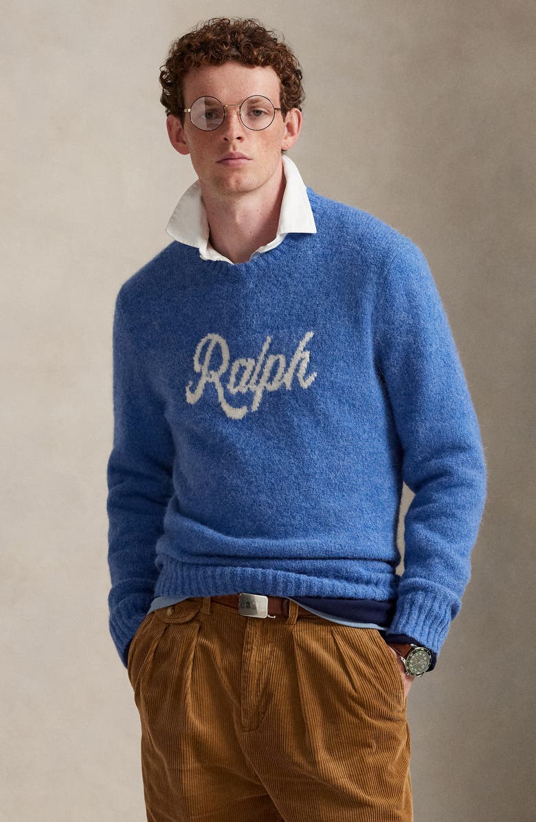 Polo Ralph Lauren Ralph Intarsia Graphic Sweater, Alternate, color, Blue Combo
