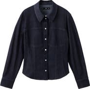 MANGO Long Sleeve Denim Shirt with Seams