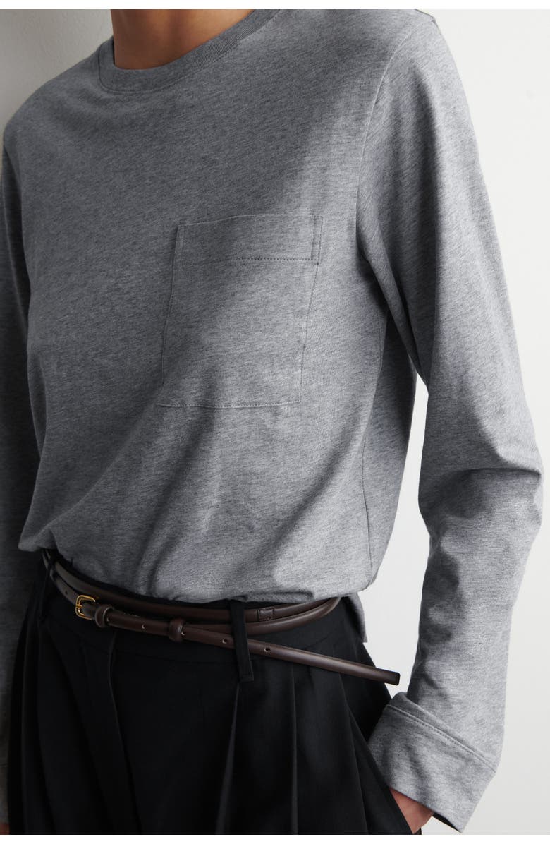 COS Cotton Long-Sleeved T-Shirt, Alternate, color, Gray Mélange