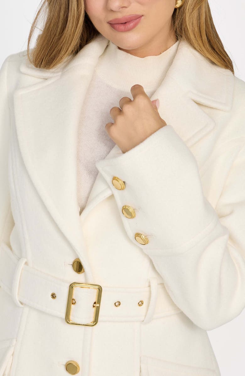 Marciano Alice Belted Coat with Removable Faux Fur Collar, Alternate, color, Mcdm-Open