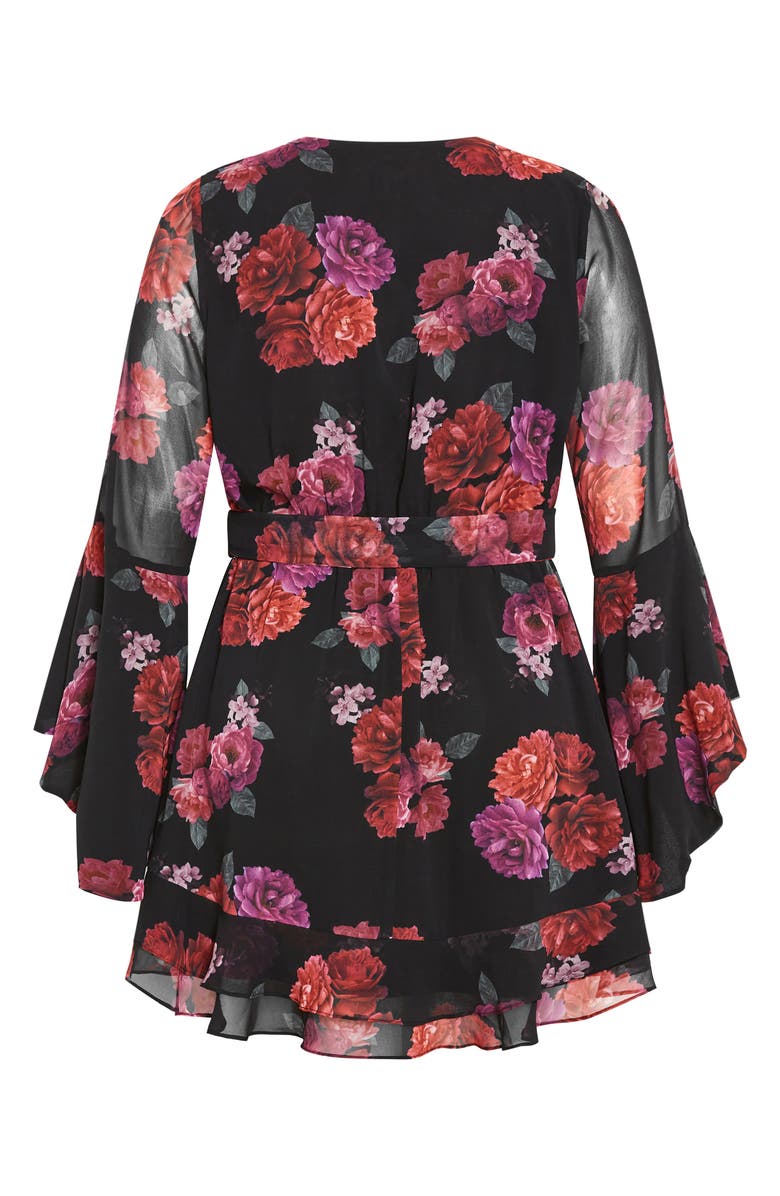 City Chic Emberlynn Floral Long Sleeve Minidress, Alternate, color, Floral