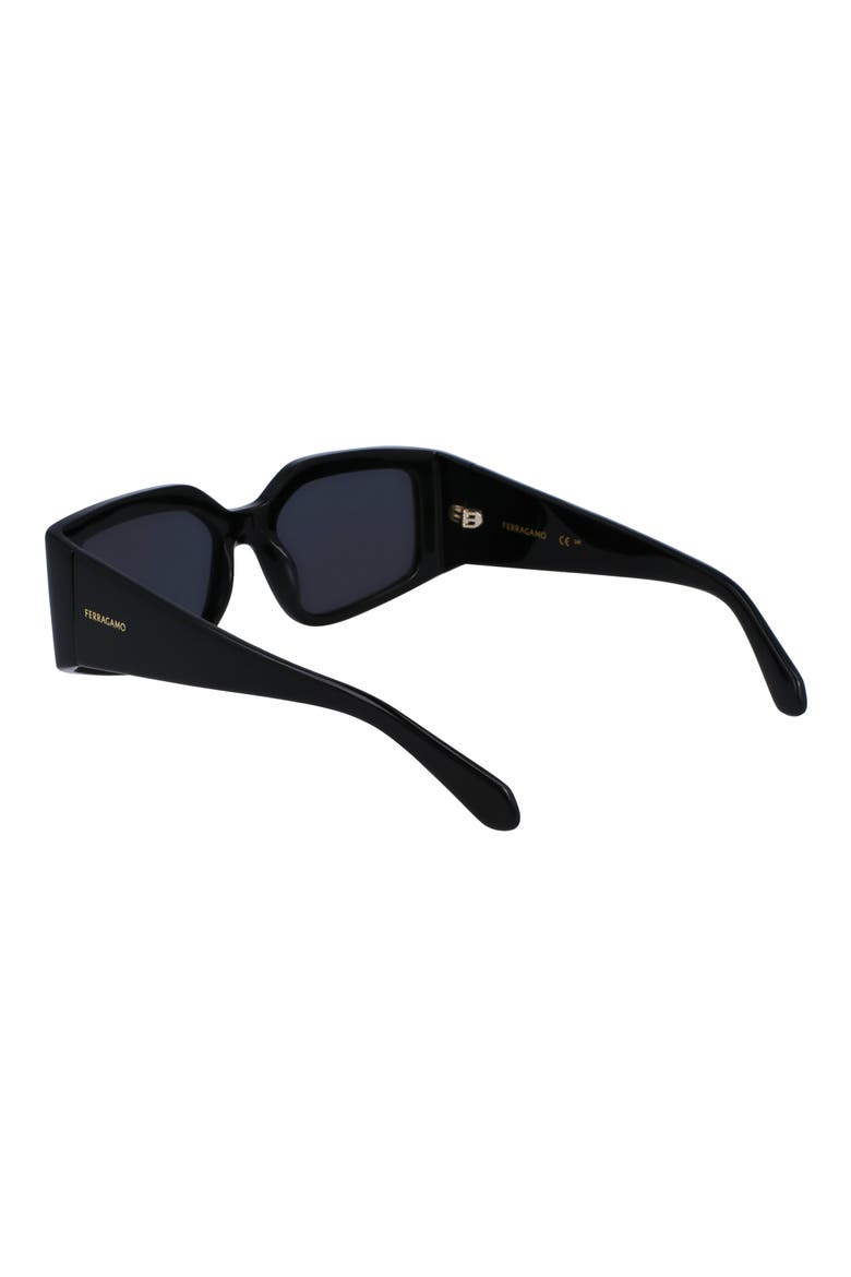 Classic Logo 54mm Modified Rectangular Sunglasses, Alternate, color, BLACK