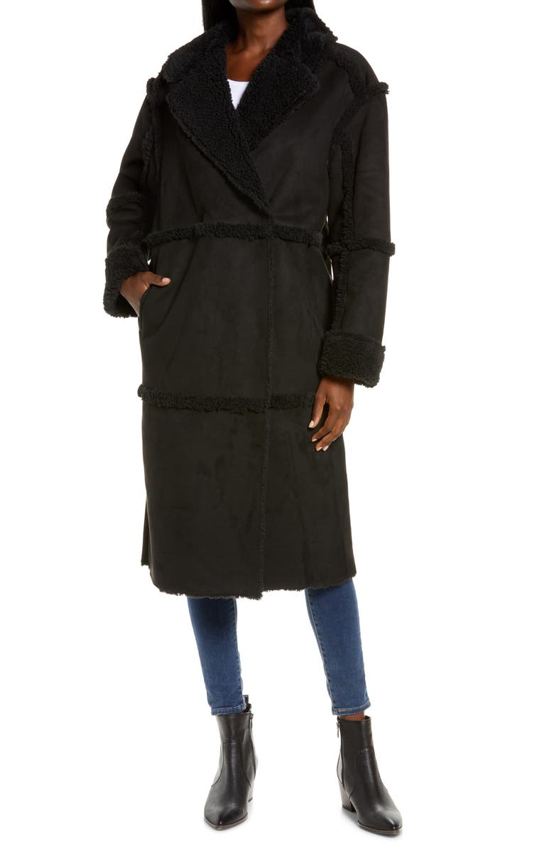 UGG<sup>®</sup> Takara Long Faux Shearling Coat, Alternate, color,