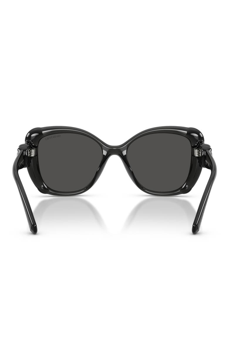 53mm Butterfly Sunglasses, Alternate, color, DARK GREY / DARK GREY
