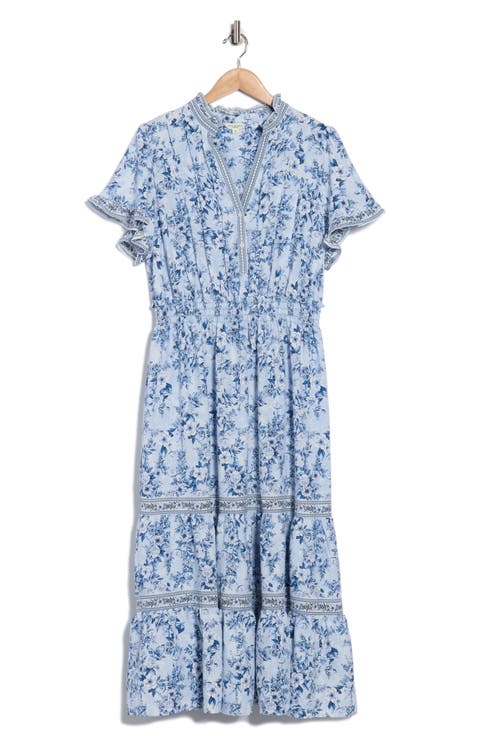 Flutter Sleeve Tiered Maxi Dress (Plus)