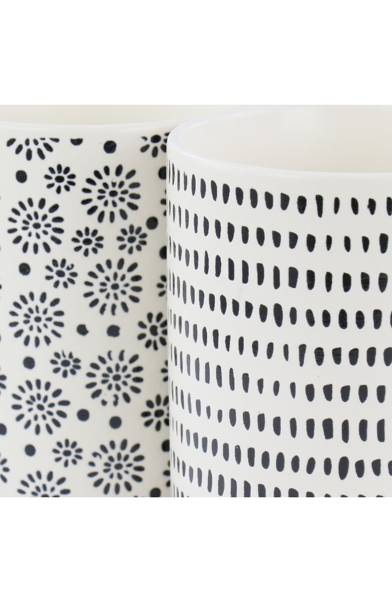 Mr. Coffee Dutton Springs 4 Piece 19 Ounce Stoneware Assorted Designs Mug Set, Alternate, color, White