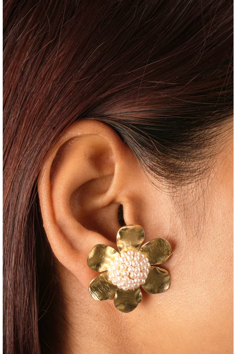 Curie Earrings, Alternate, color, GOLD