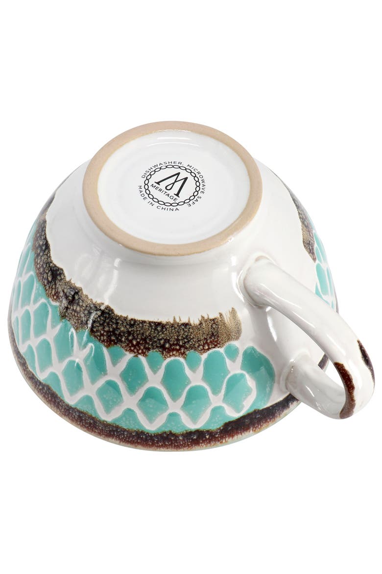 Otis 6piece 27oz Stoneware Soup Bowl with Handle Set, Alternate, color, Turquoise