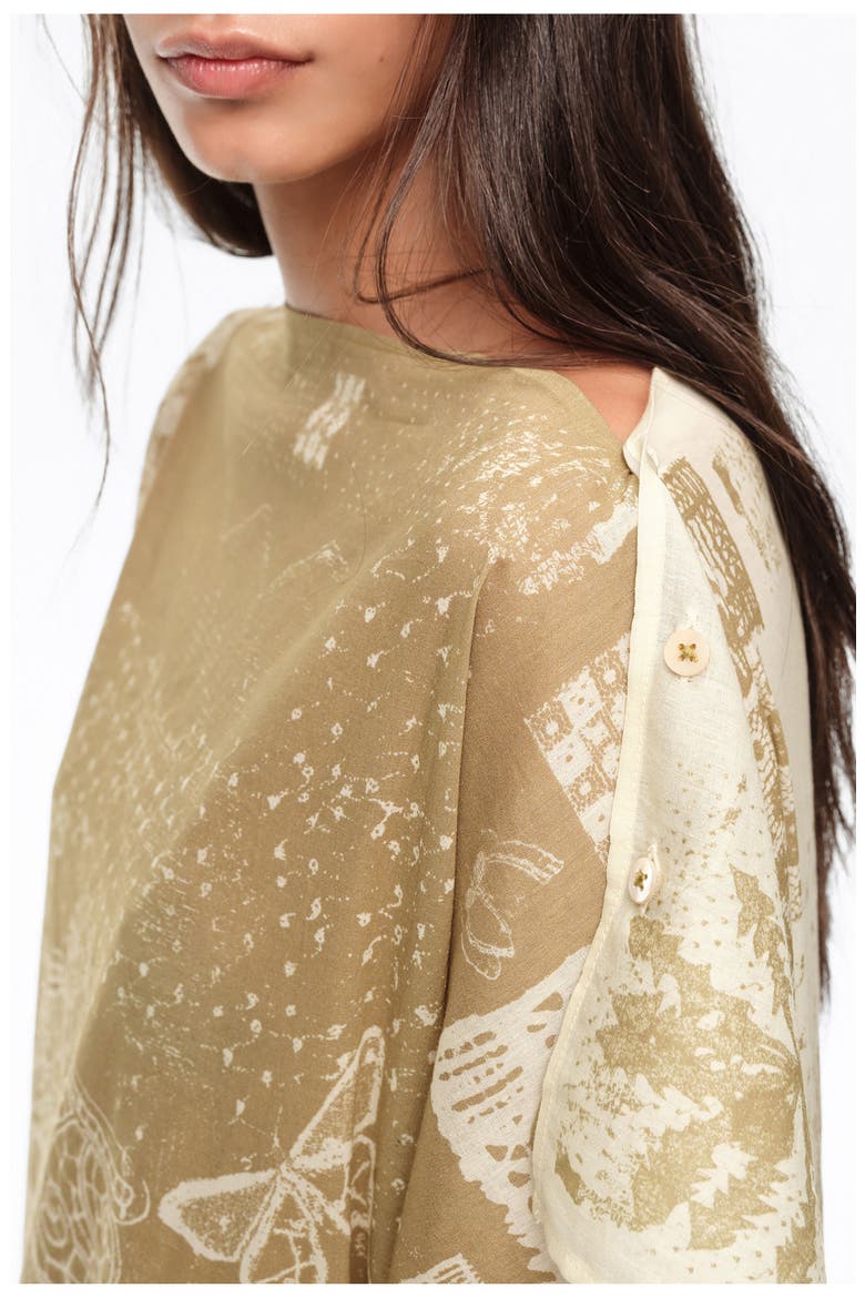Square Scarf Midi Dress, Alternate, color, KHAKI