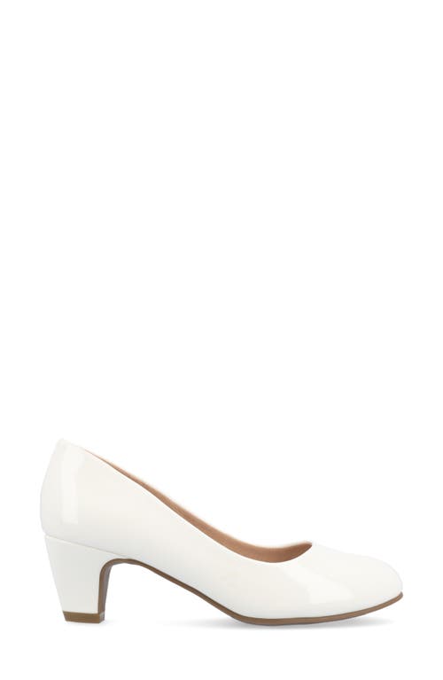 Journee Collection Luu Round Toe Pump In Patent/white