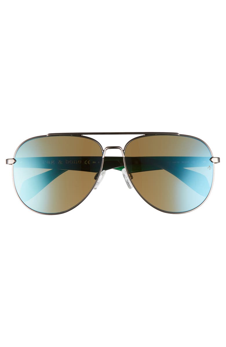 rag & bone 62mm Mirrored Aviator Sunglasses, Alternate, color, 