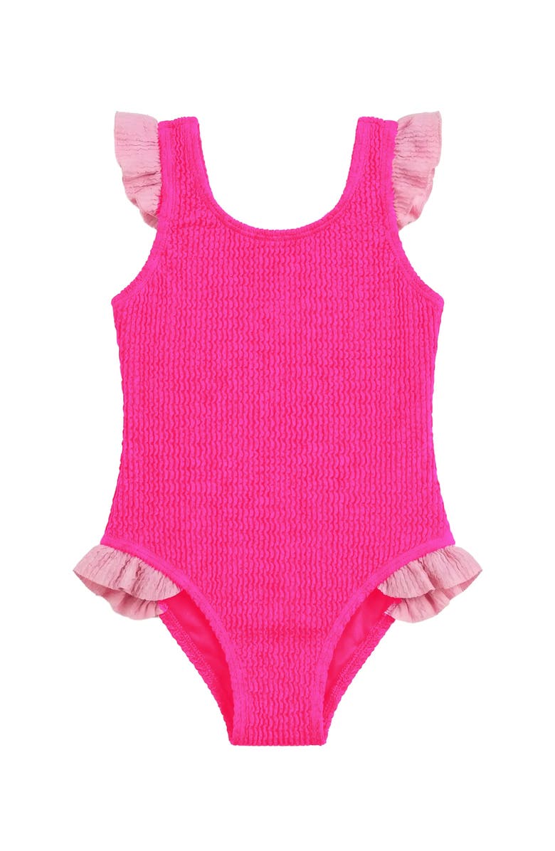Limeapple Toddler Crinkle Ruffle One Piece, Alternate, color, Fuschia