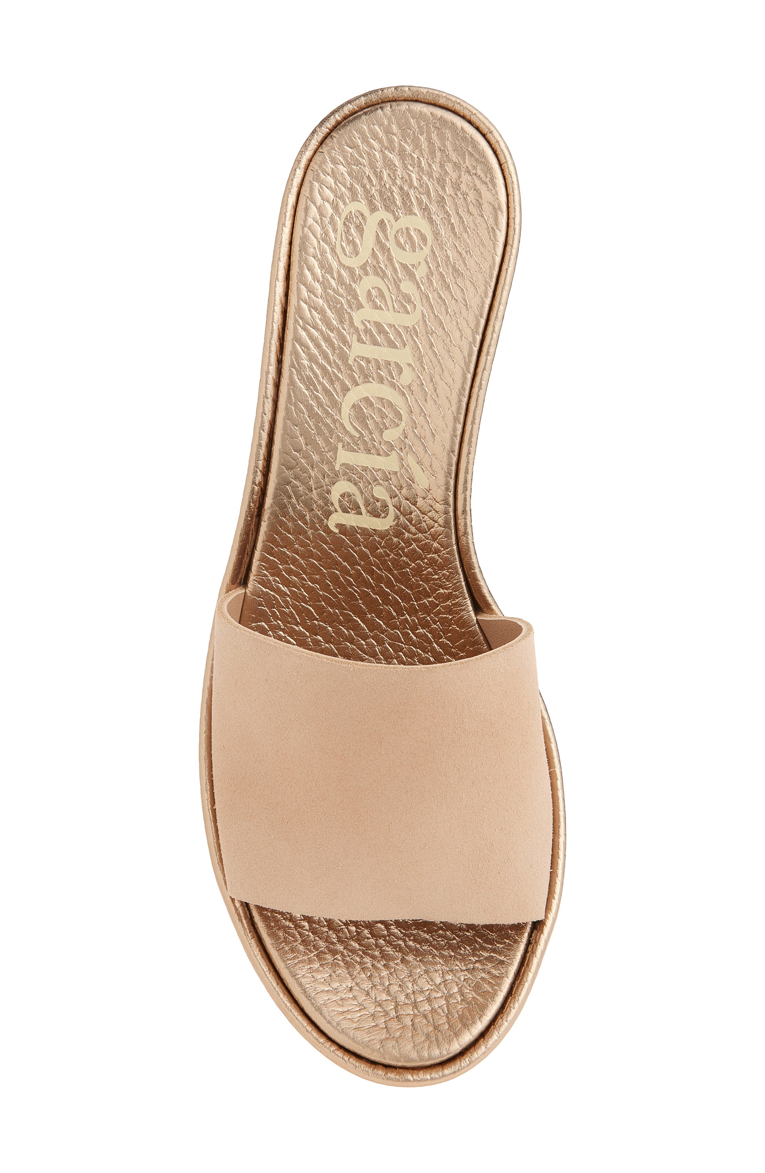 Pedro Garcia Diedra Leather Wedge Slide Sandal, Alternate, color, Plume Castoro-Rose Gold Cervo