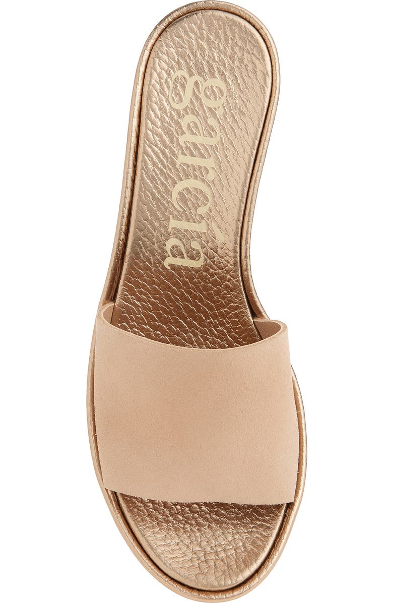 Pedro Garcia Diedra Leather Wedge Slide Sandal, Alternate, color, Plume Castoro-Rose Gold Cervo