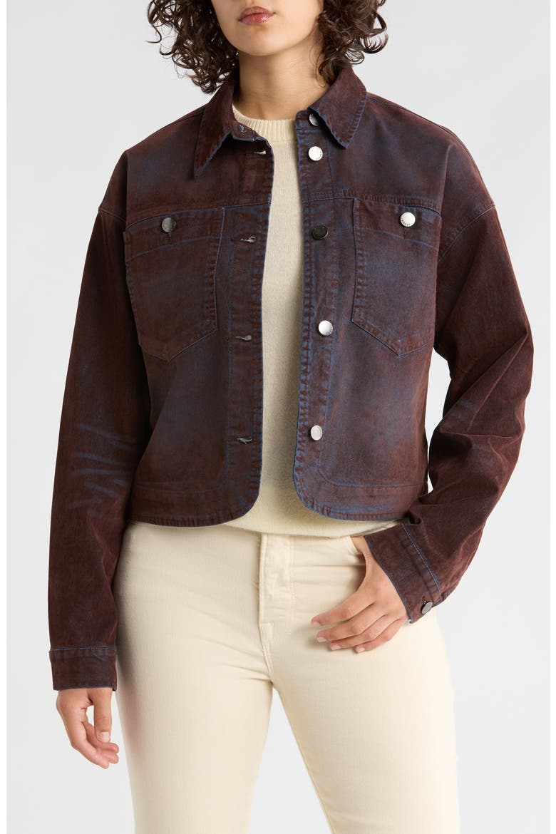 Flocked Utility Jacket, Main, color, BROWN