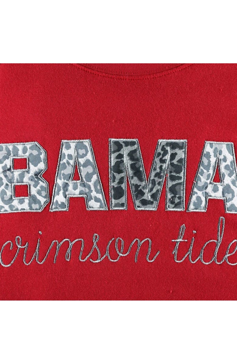 PRESSBOX Women's Pressbox Crimson Alabama Crimson Tide Steamboat Animal Print Raglan Pullover Sweatshirt, Alternate, color,