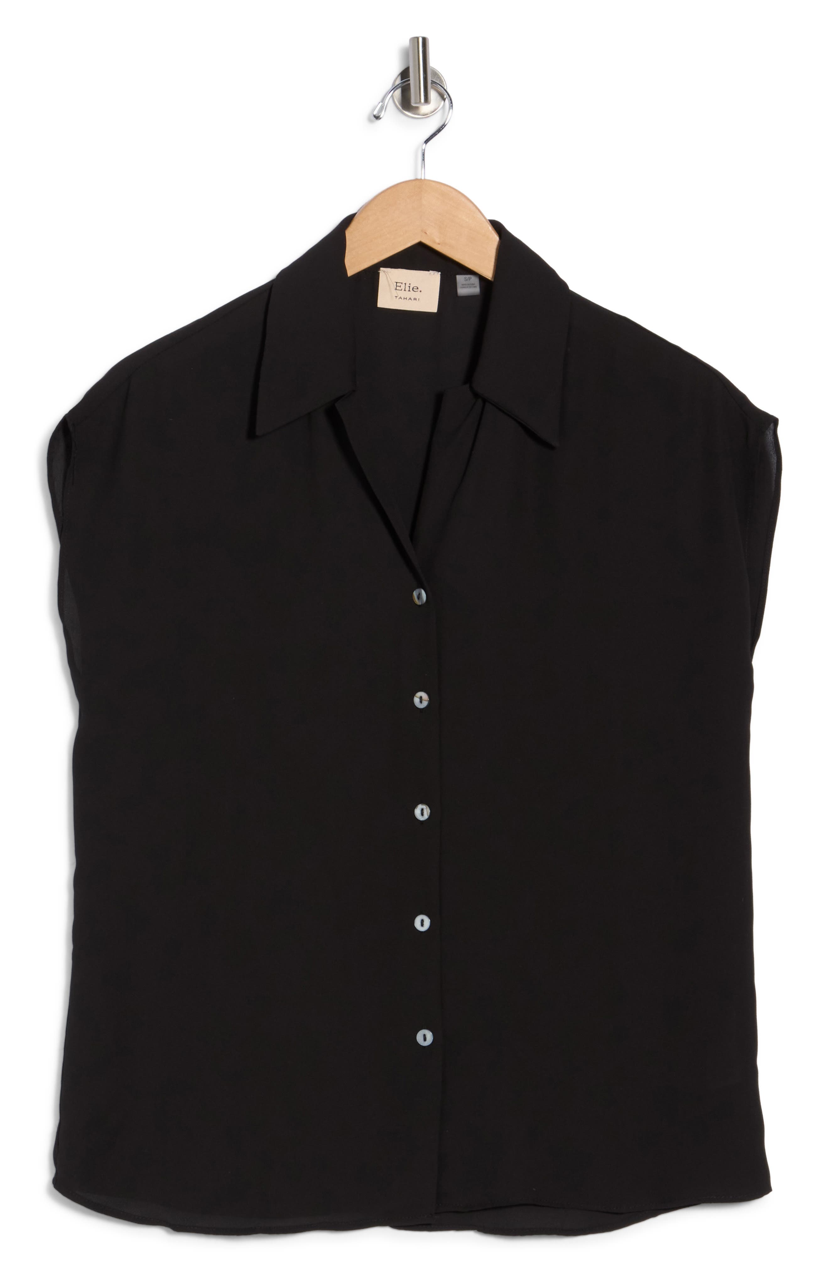 ELIE ELIE TAHARI Cap Sleeve Camp Shirt