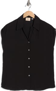 ELIE ELIE TAHARI Cap Sleeve Camp Shirt