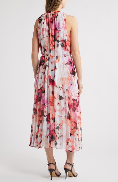 Julia Jordan Floral Print Sleeveless Midi Dress In Ivory/multi