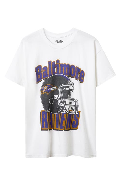 Junk Food Baltimore Ravens Throwback Helmet Cotton Graphic T-shirt In White