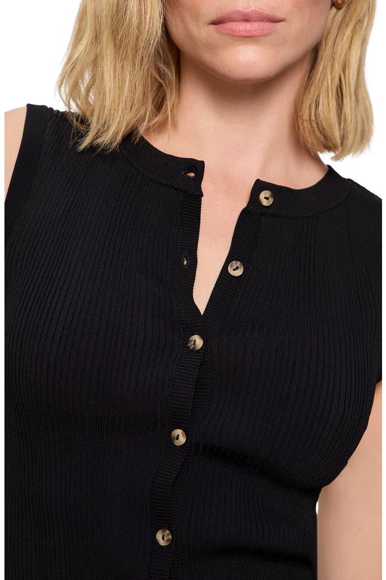 Manhattan Rib Knit Button-Up Sweater Tank, Alternate, color, BLACK