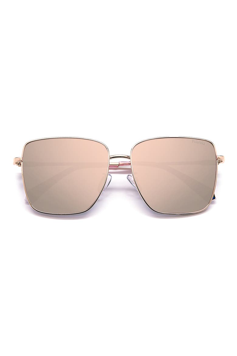 59mm Polarized Square Sunglasses, Alternate, color, GOLD COPPER / ROSE GOLD