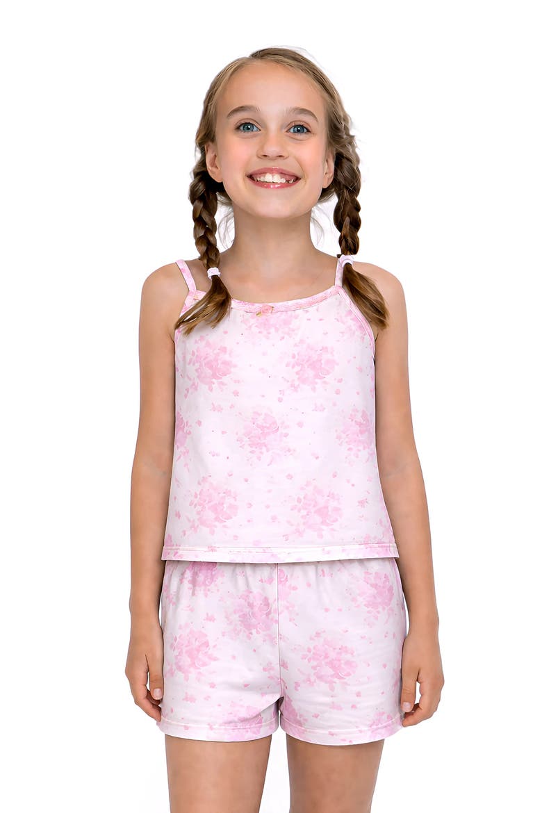 Pink Floral  Print Cami Jersey PJ, Alternate, color, Pink