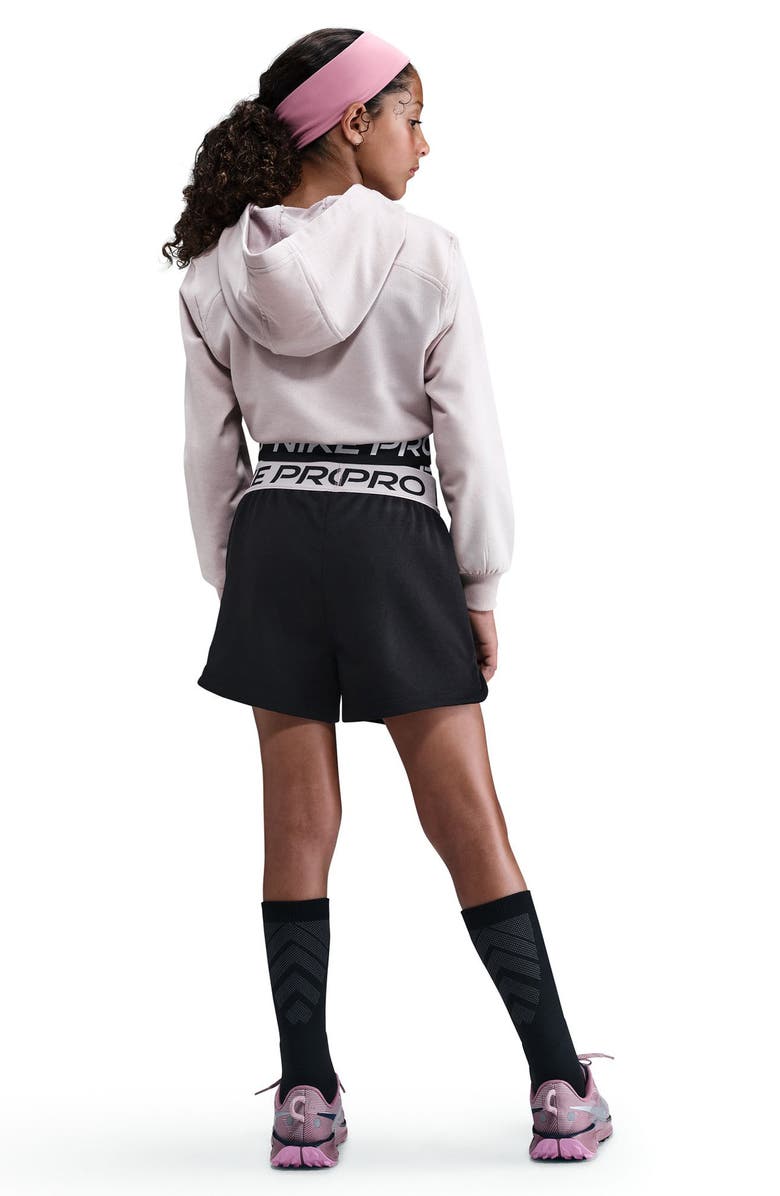 Nike Kids' Dri-FIT Fleece Shorts, Alternate, color, Black/ Platinum Violet/ White