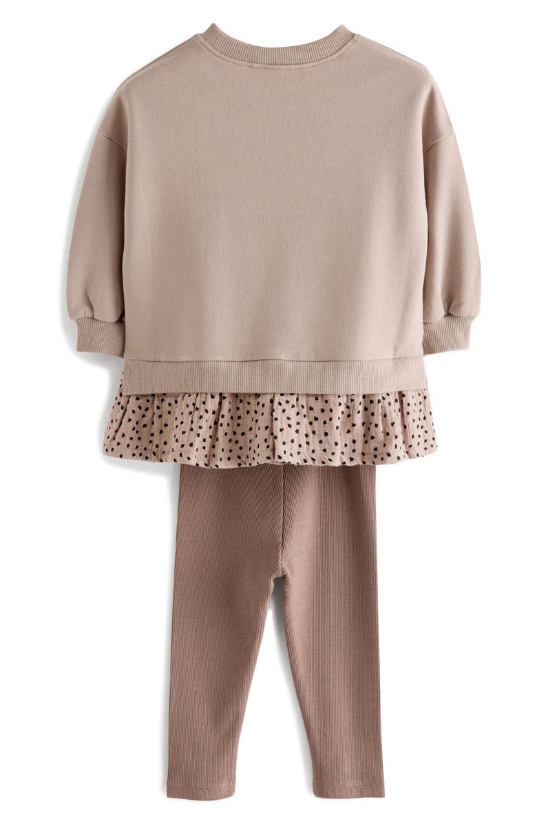 NEXT Kids' Ruffle Sweatshirt & Leggings Set, Alternate, color, Beige