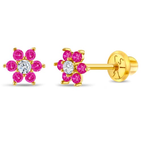 In Season Jewelry 14k Flower Cluster Earrings in Hot Pink at Nordstrom
