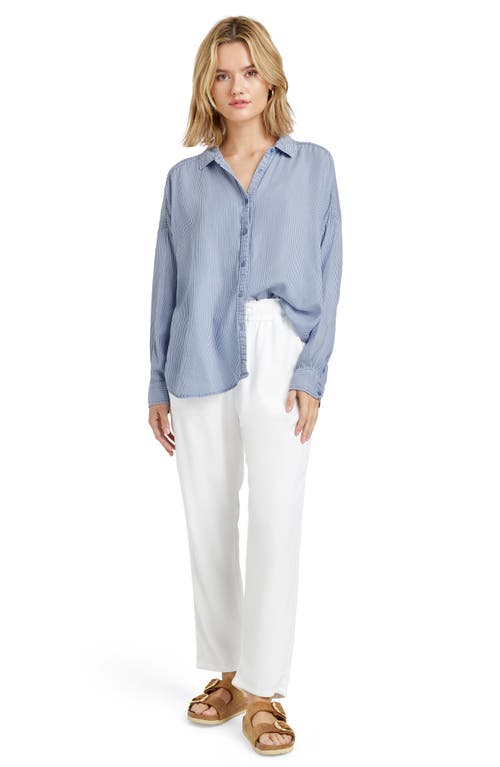 Splendid Ella Stripe Button-up Shirt In Ice Navy Stripe