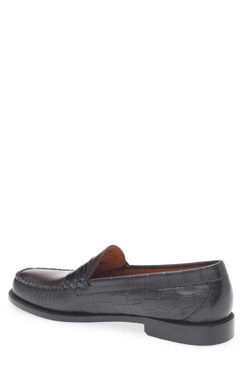 G.h.bass Larson Embossed Penny Loafer In Black