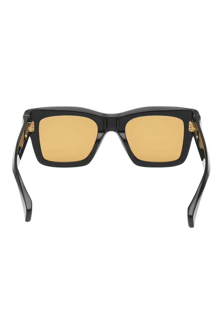 50mm Square Sunglasses, Alternate, color, SHINY BLACK AMBER LENSES