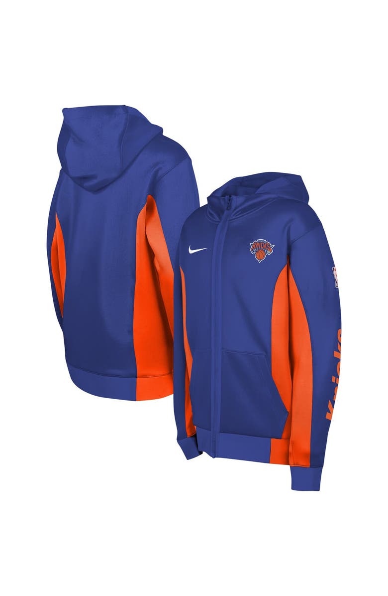Nike Youth Nike Blue New York Knicks Showtime Performance Full-Zip Hoodie, Alternate, color, 