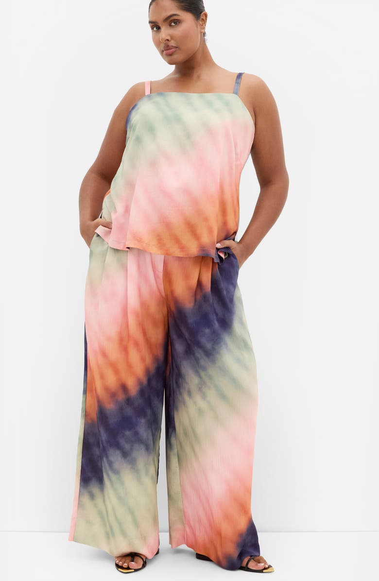 City Chic Sunset Ombré Wide Leg Pants, Alternate, color, Sunset Ombre