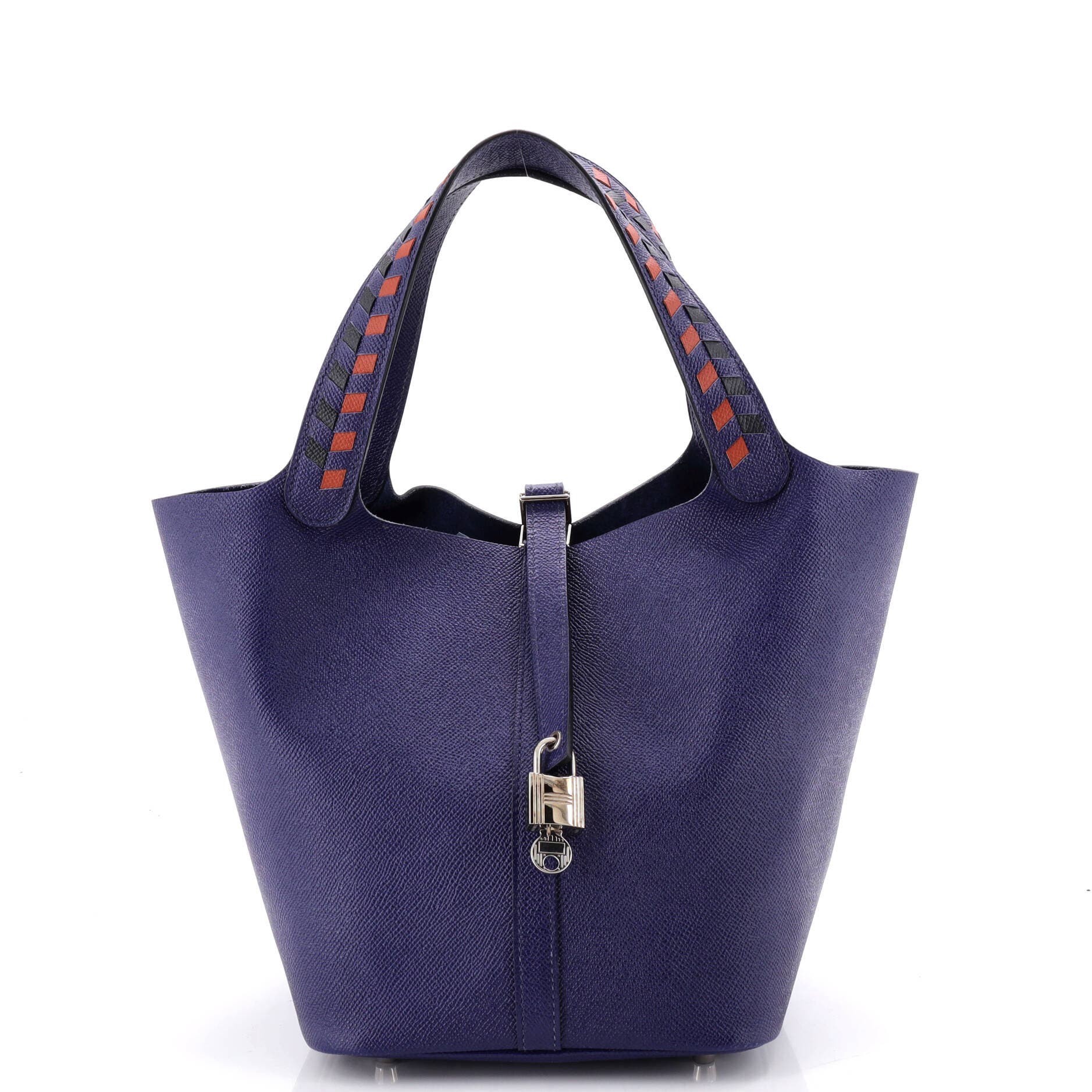 Picotin Lock Bag Tressage Epsom MM, Main, color, Blue