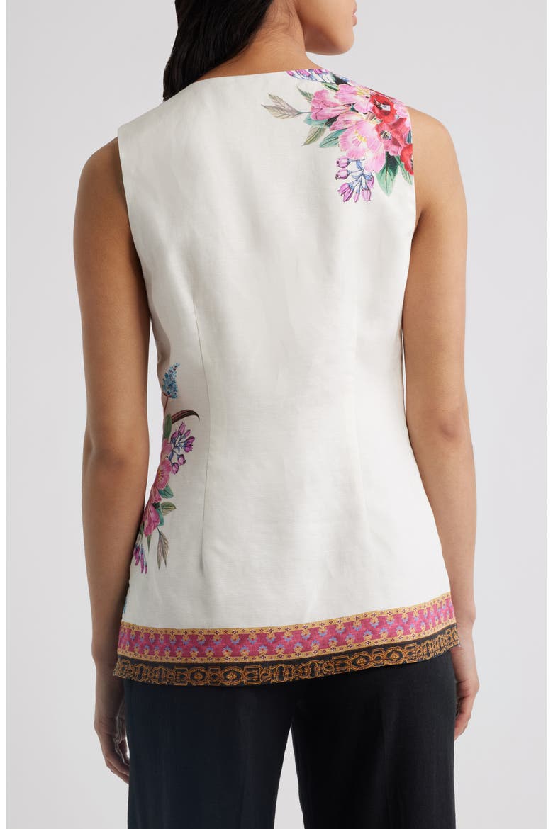The Annalise Linen Blouse, Alternate, color, TIARA GARDEN PRINT