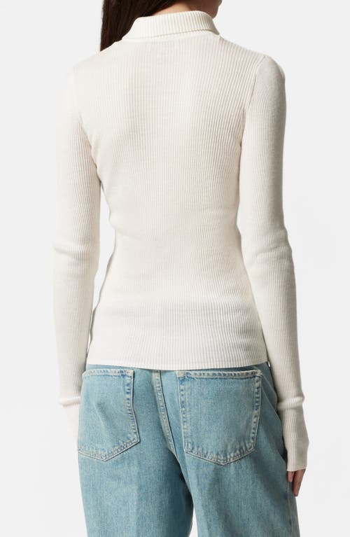 & OTHER STORIES & OTHER STORIES WOOL BLEND RIB BUTTON-UP TOP 