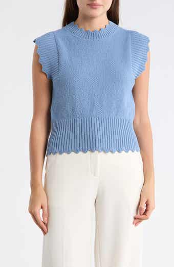 Scalloped Sleeveless Sweater